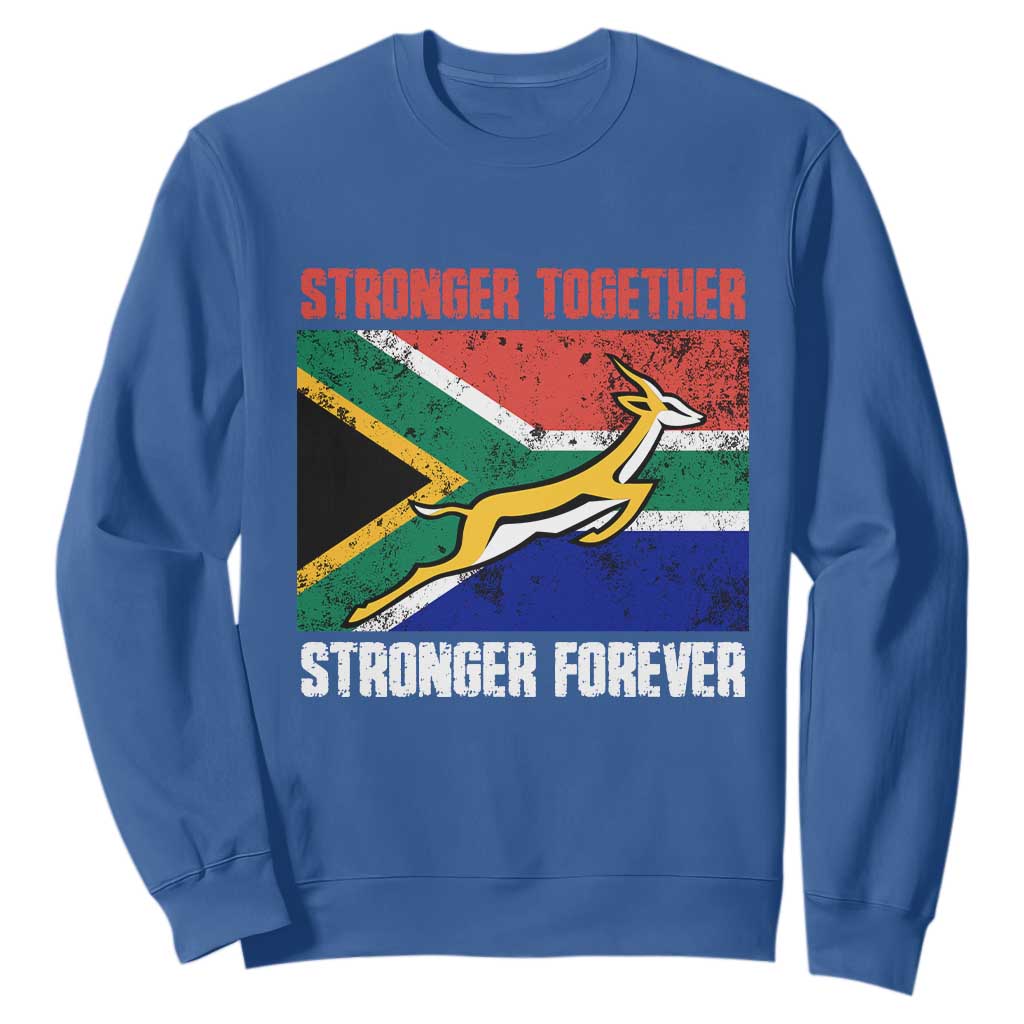 South Africa Rugby Springboks Sweatshirt Stronger Together Stronger Forever Go Bokke TS02