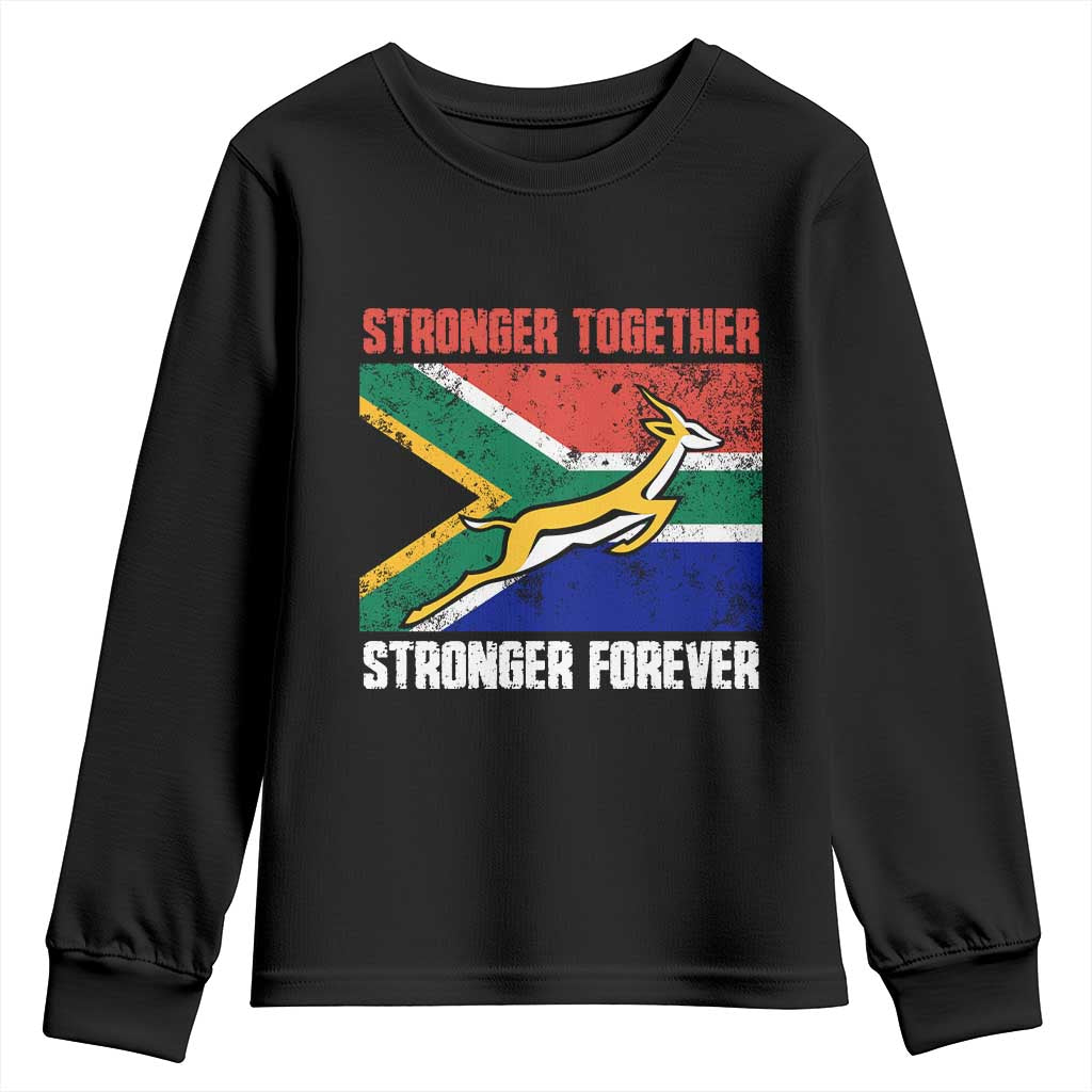 South Africa Rugby Springboks Youth Sweatshirt Stronger Together Stronger Forever Go Bokke TS02