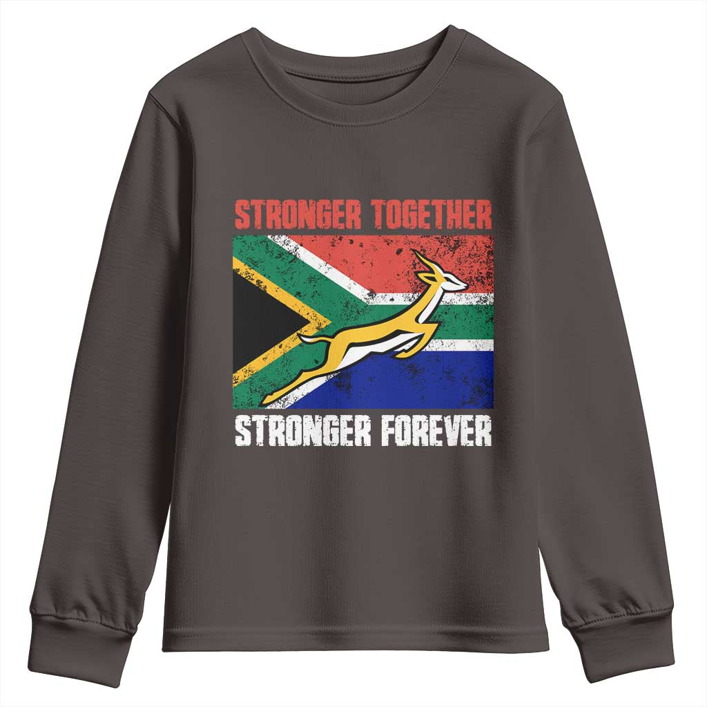 South Africa Rugby Springboks Youth Sweatshirt Stronger Together Stronger Forever Go Bokke TS02