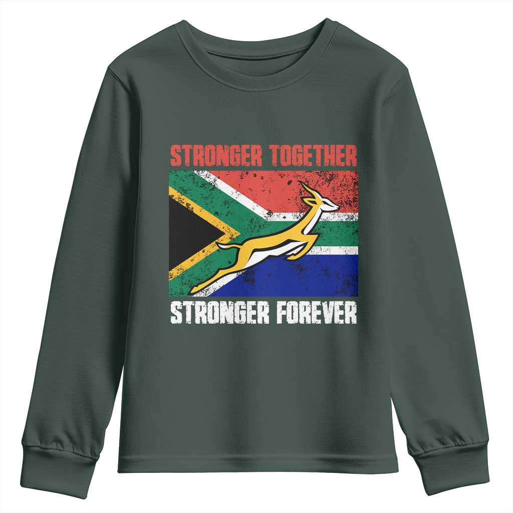 South Africa Rugby Springboks Youth Sweatshirt Stronger Together Stronger Forever Go Bokke TS02