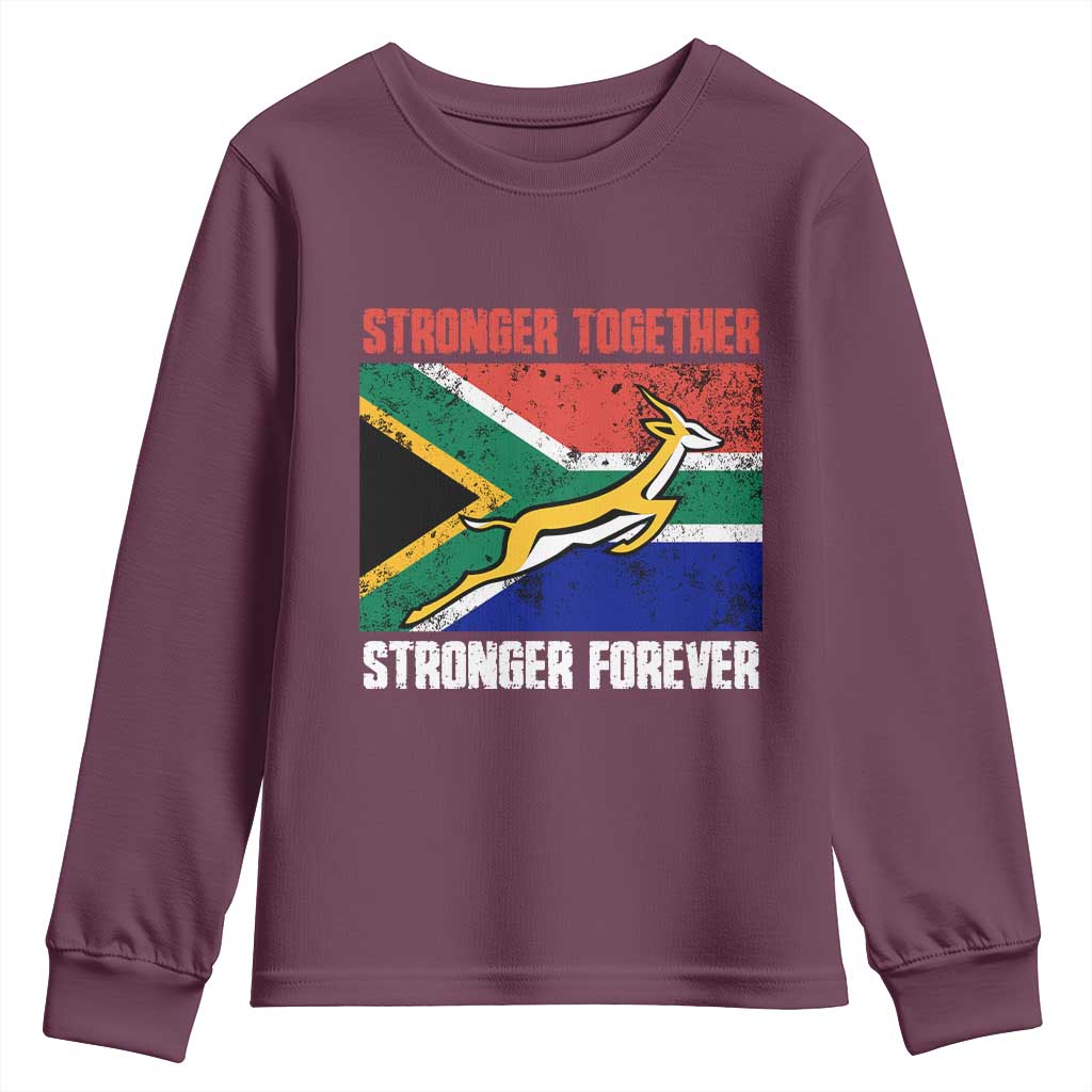 South Africa Rugby Springboks Youth Sweatshirt Stronger Together Stronger Forever Go Bokke TS02