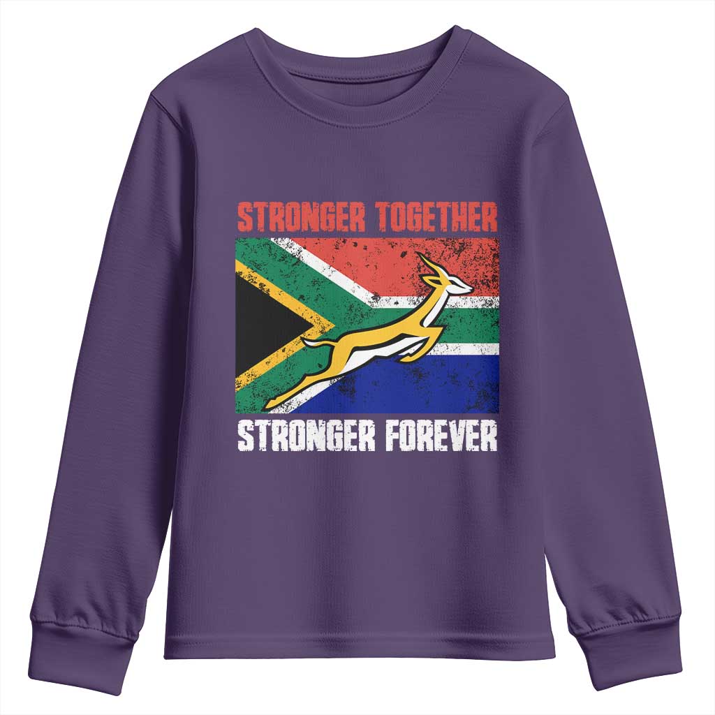 South Africa Rugby Springboks Youth Sweatshirt Stronger Together Stronger Forever Go Bokke TS02