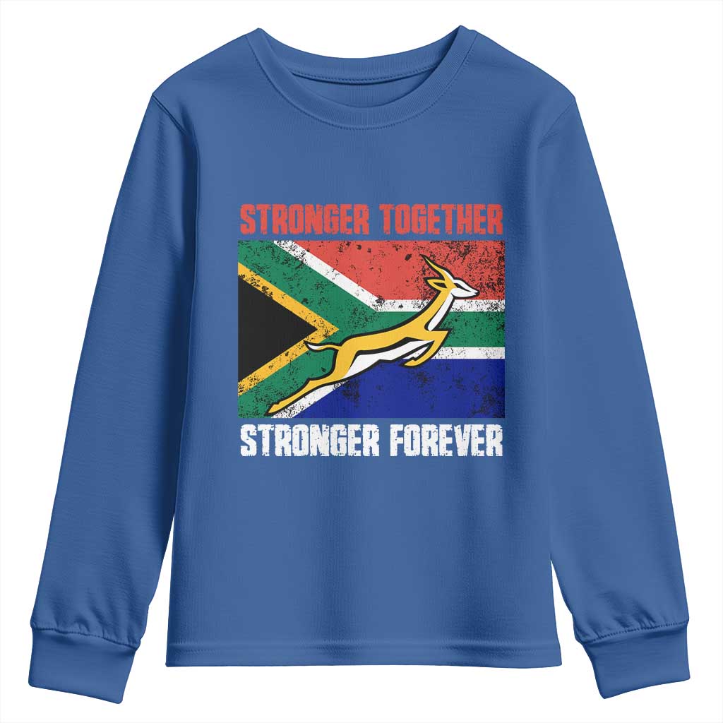 South Africa Rugby Springboks Youth Sweatshirt Stronger Together Stronger Forever Go Bokke TS02