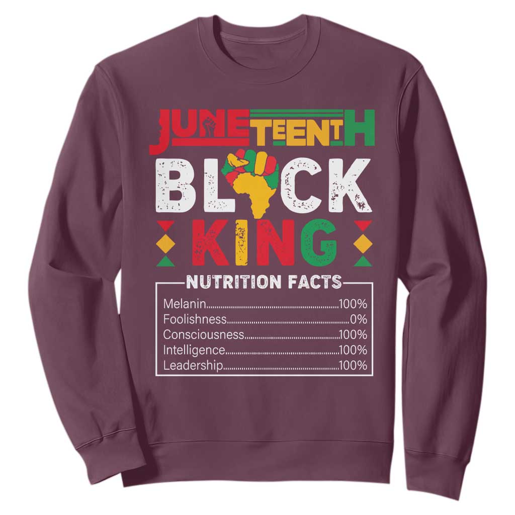 Funny Black King Nutrition Facts Sweatshirt African American TS02