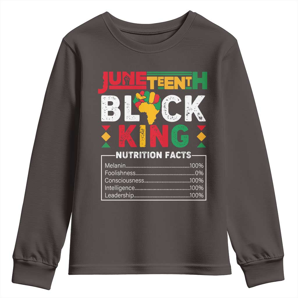 Funny Black King Nutrition Facts Youth Sweatshirt African American TS02
