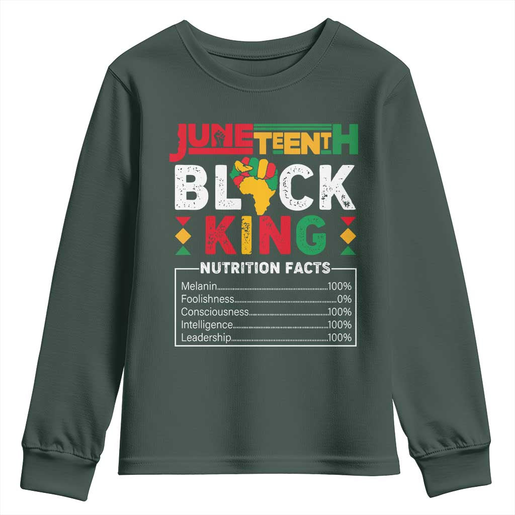 Funny Black King Nutrition Facts Youth Sweatshirt African American TS02