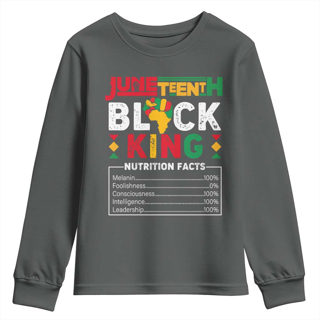 Funny Black King Nutrition Facts Youth Sweatshirt African American TS02