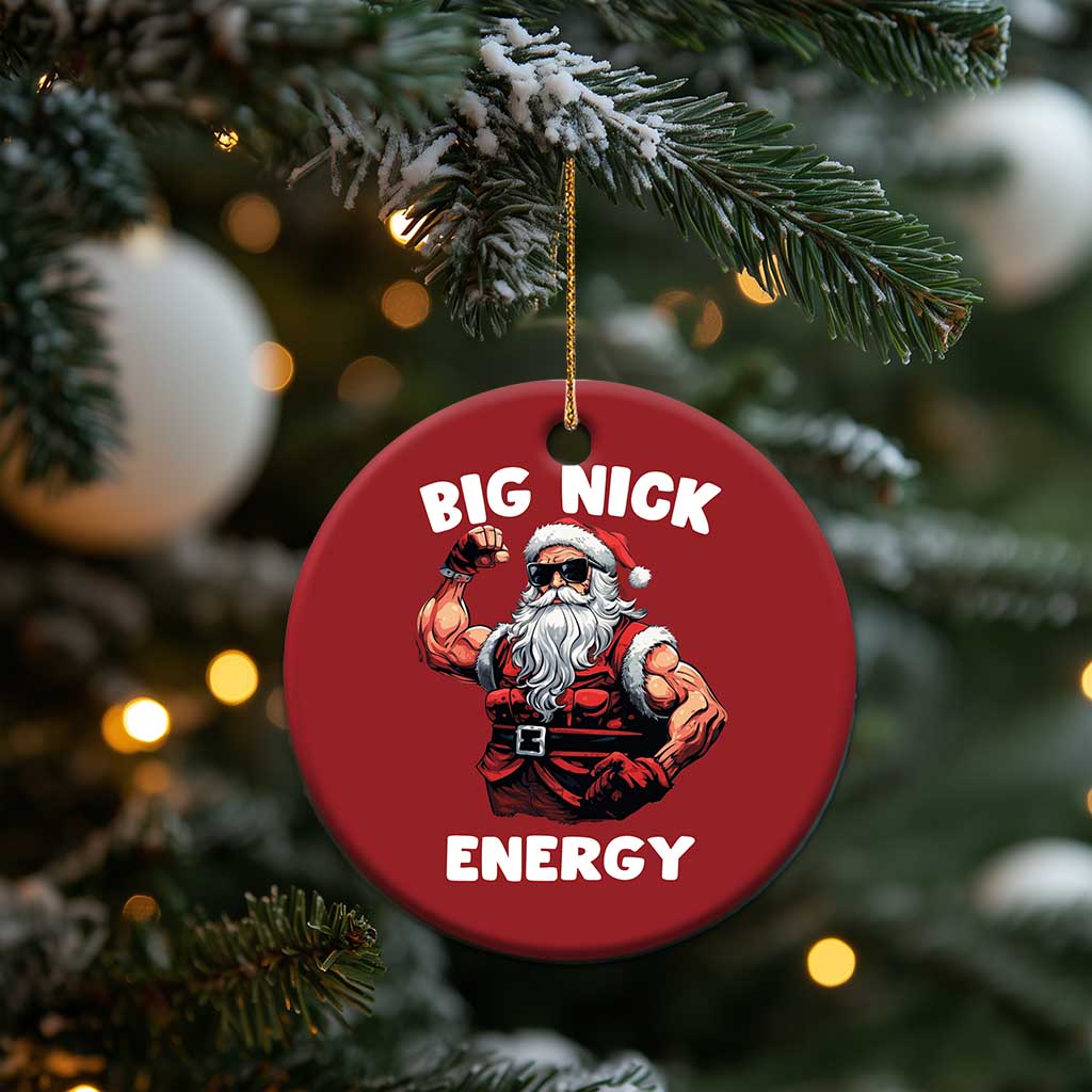 Cool Santa Claus Christmas Ornament Big Nick Energy TS02