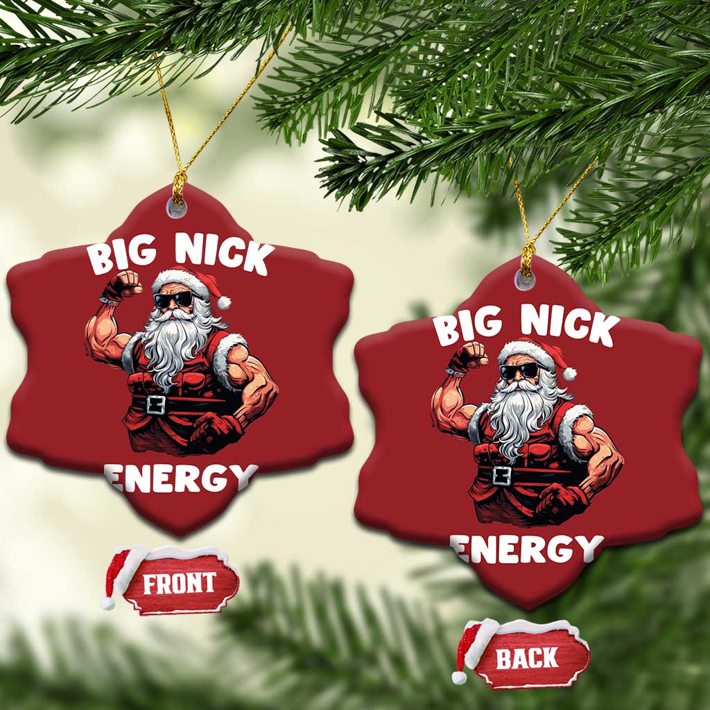 Cool Santa Claus Christmas Ornament Big Nick Energy TS02