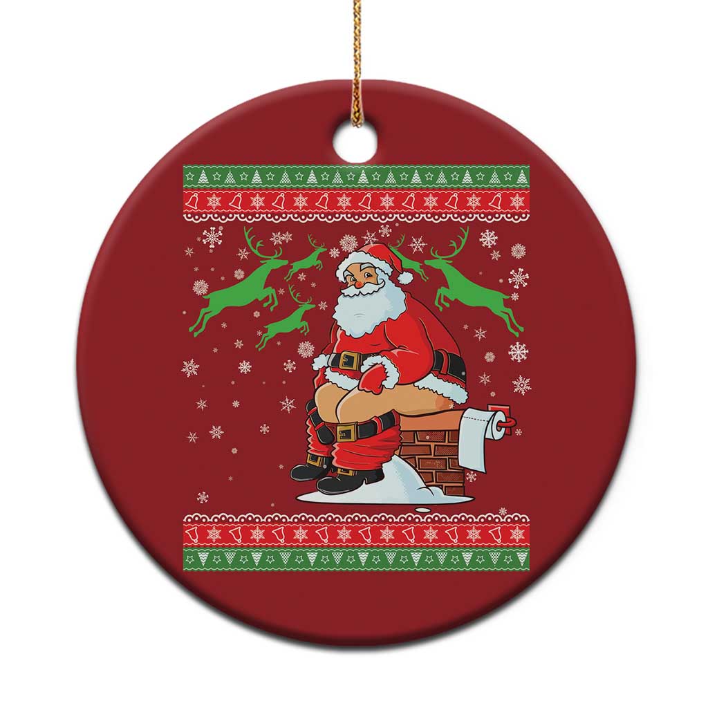 Funny Santa Claus Christmas Ornament Pooping Down The Chimney TS02