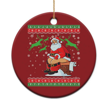 Funny Santa Claus Christmas Ornament Pooping Down The Chimney TS02