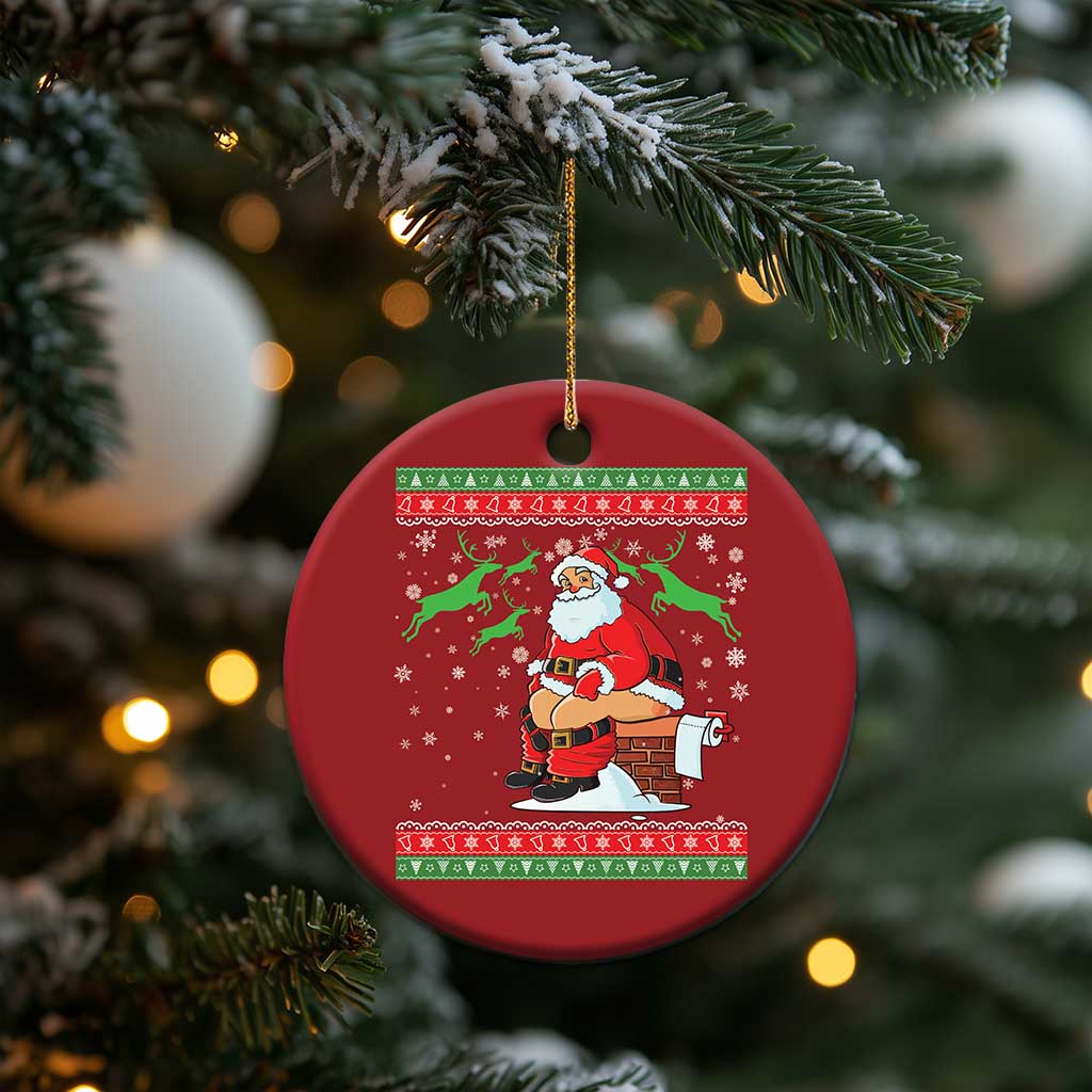 Funny Santa Claus Christmas Ornament Pooping Down The Chimney TS02