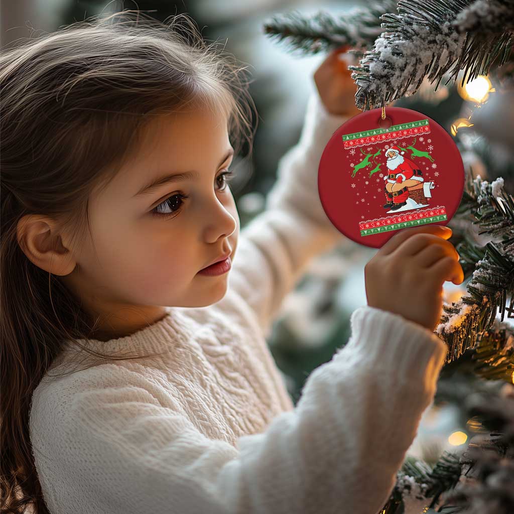 Funny Santa Claus Christmas Ornament Pooping Down The Chimney TS02
