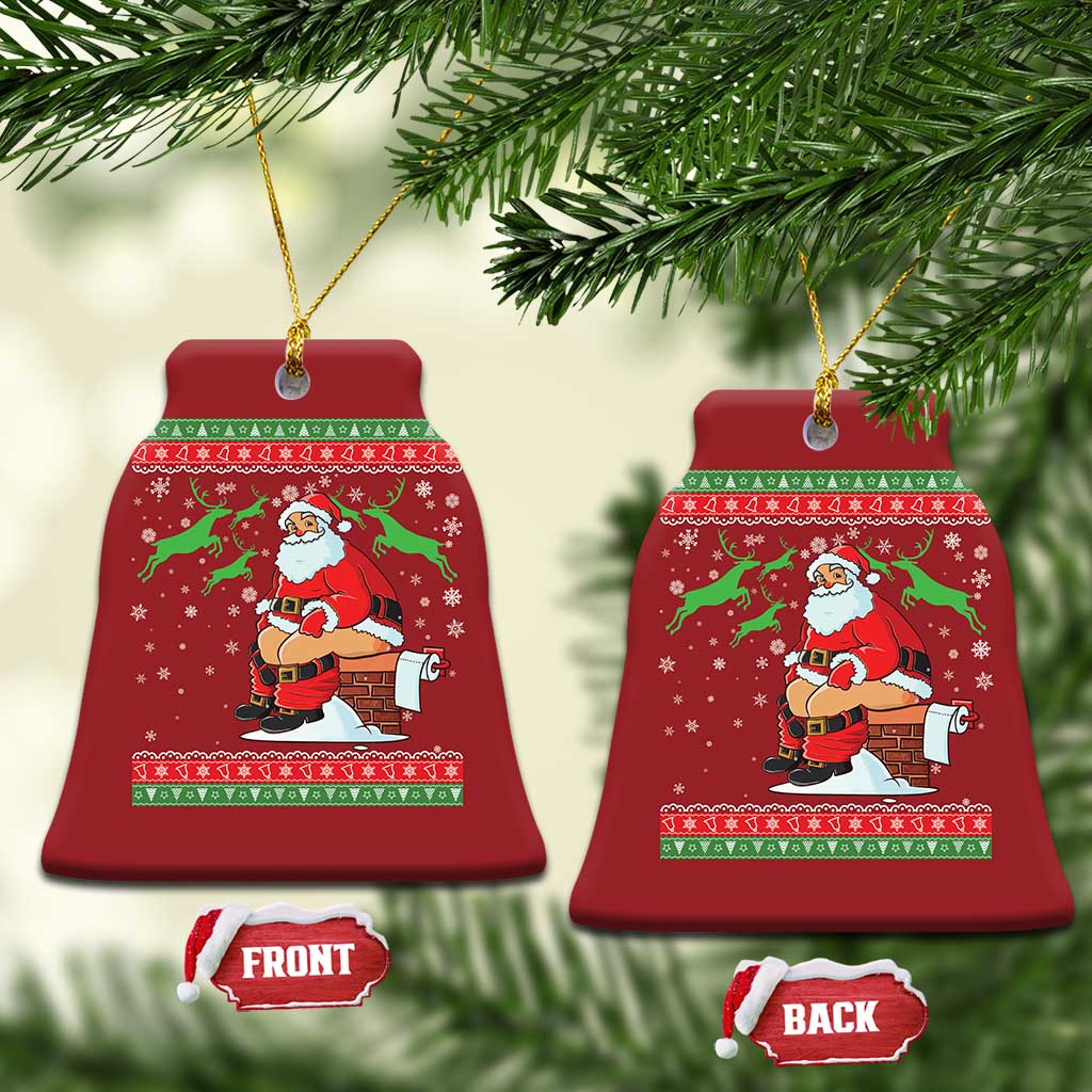 Funny Santa Claus Christmas Ornament Pooping Down The Chimney TS02