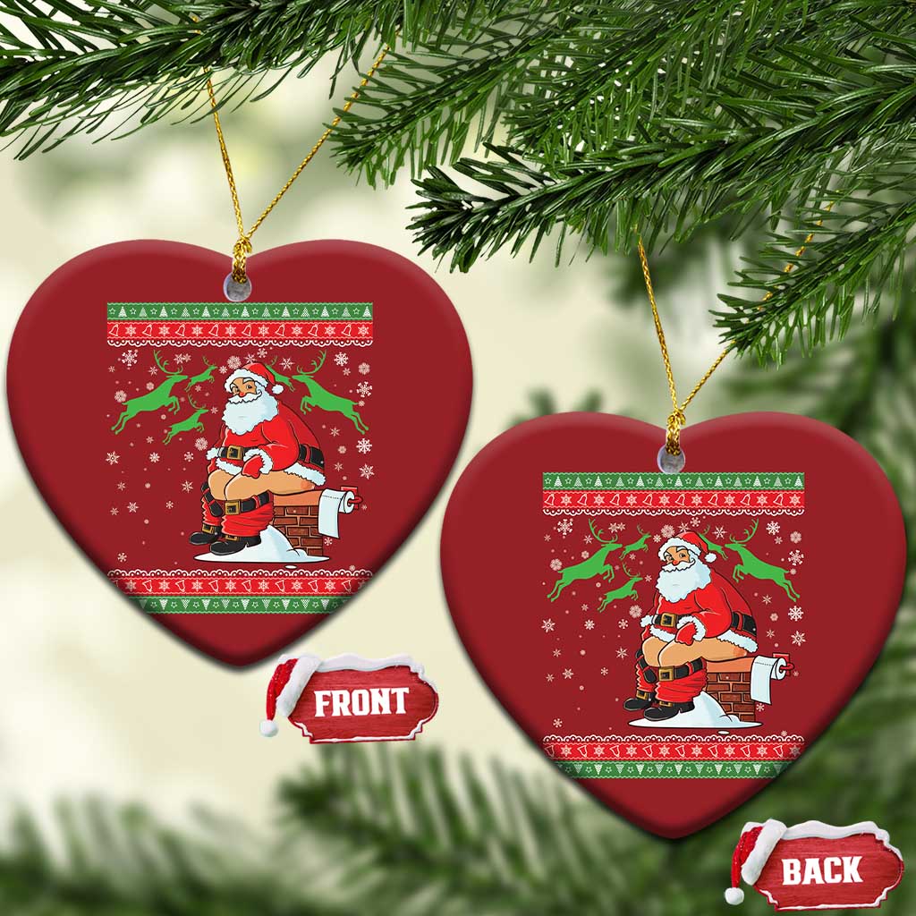 Funny Santa Claus Christmas Ornament Pooping Down The Chimney TS02