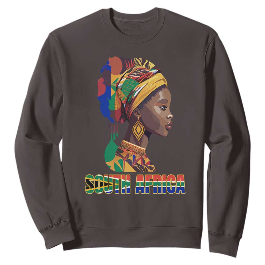 South Africa Pride Sweatshirt Black African Woman TS02