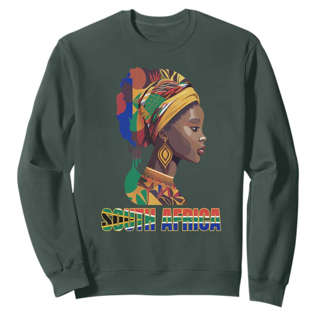 South Africa Pride Sweatshirt Black African Woman TS02