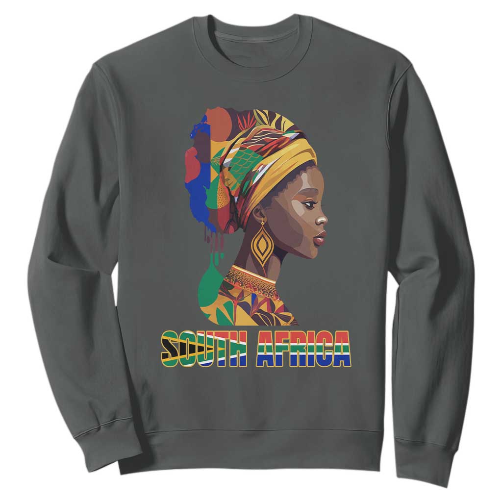 South Africa Pride Sweatshirt Black African Woman TS02