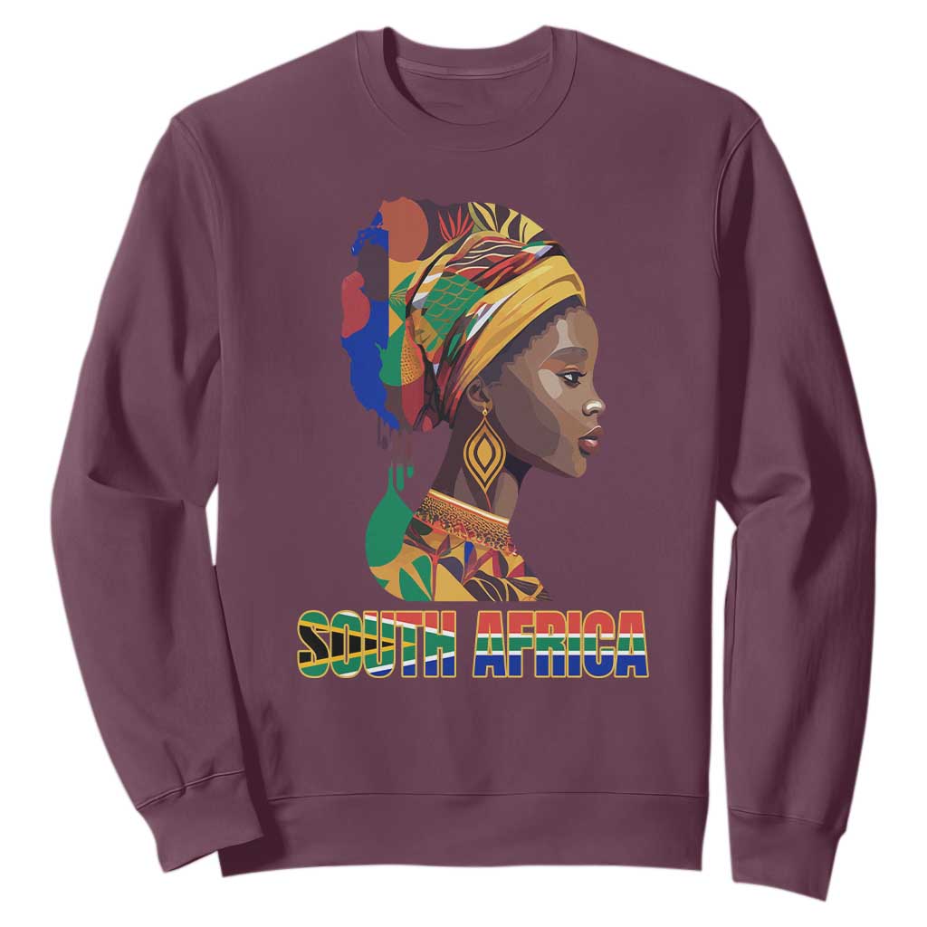South Africa Pride Sweatshirt Black African Woman TS02