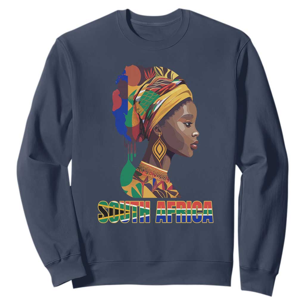 South Africa Pride Sweatshirt Black African Woman TS02