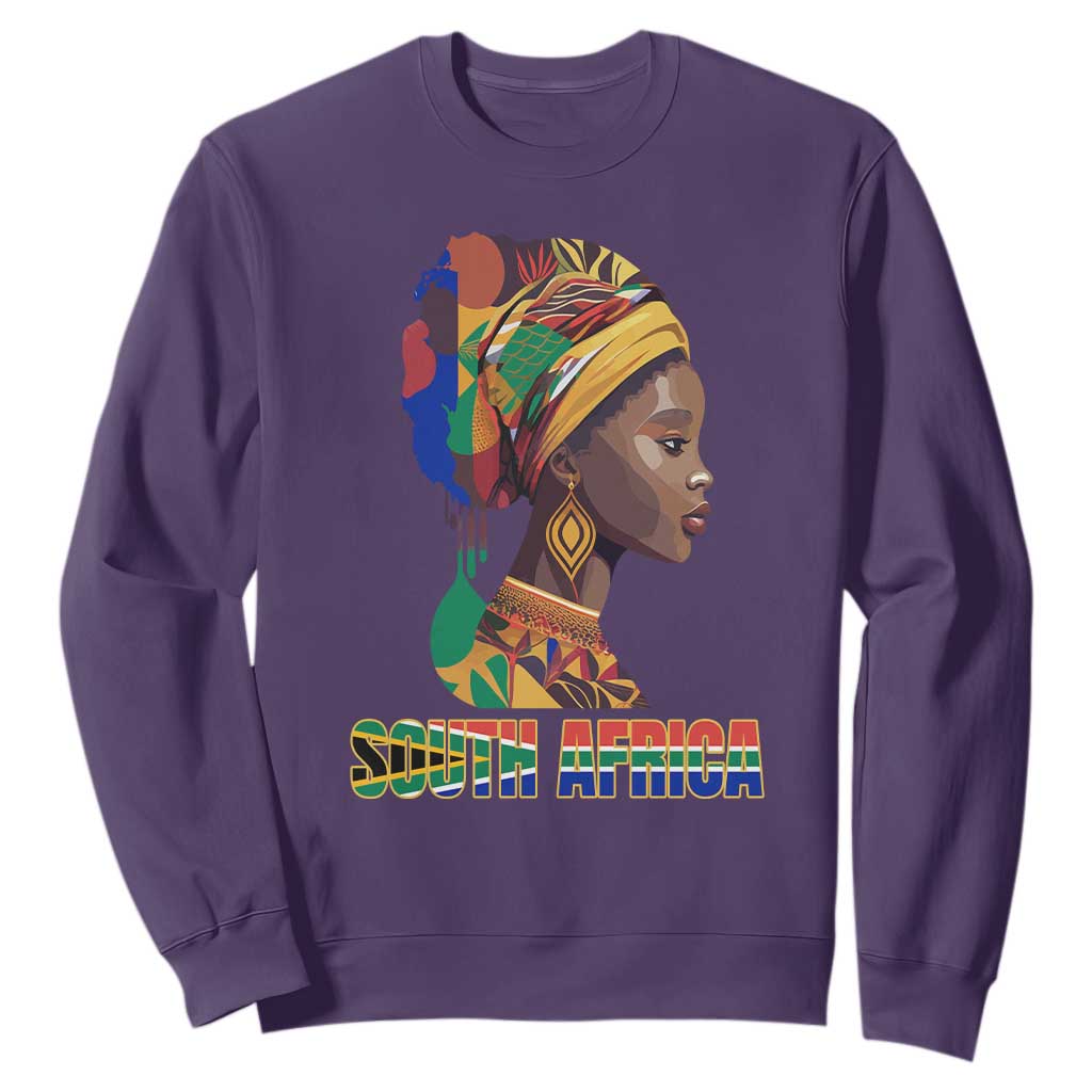 South Africa Pride Sweatshirt Black African Woman TS02