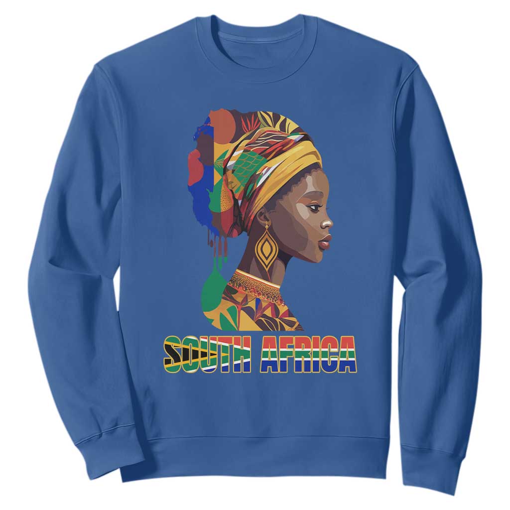 South Africa Pride Sweatshirt Black African Woman TS02