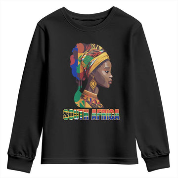 South Africa Pride Youth Sweatshirt Black African Woman TS02