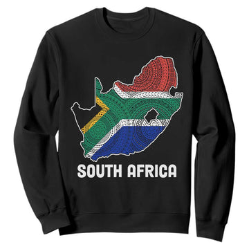 South Africa Pride Sweatshirt South African Flag Map TS02