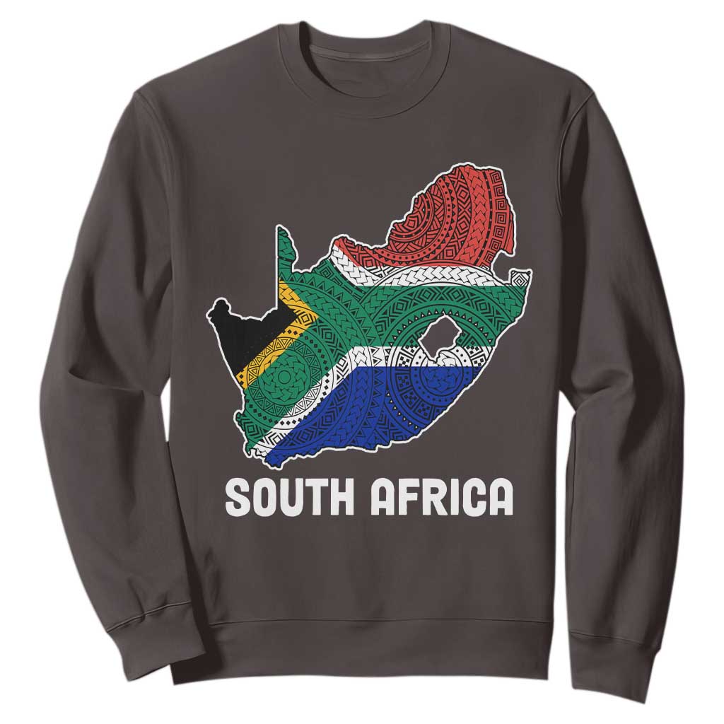 South Africa Pride Sweatshirt South African Flag Map TS02