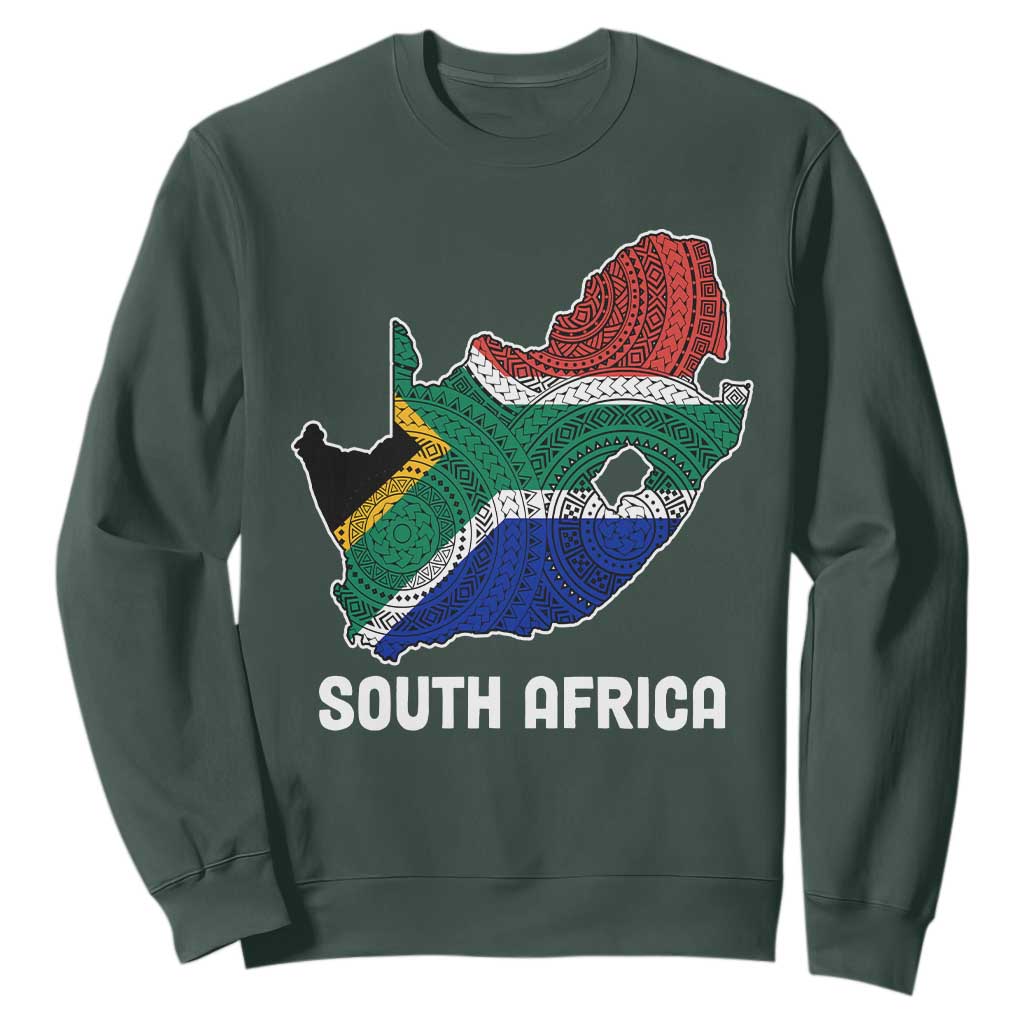 South Africa Pride Sweatshirt South African Flag Map TS02