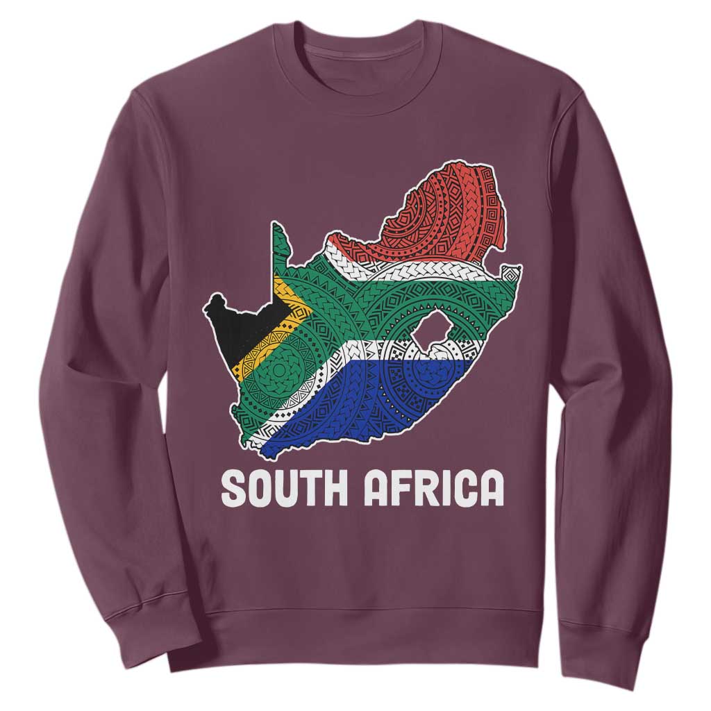 South Africa Pride Sweatshirt South African Flag Map TS02