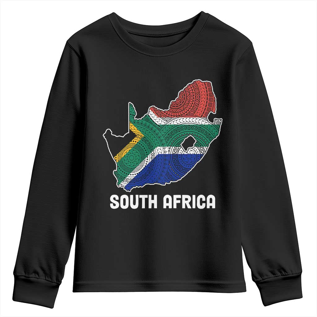 South Africa Pride Youth Sweatshirt South African Flag Map TS02