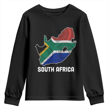 South Africa Pride Youth Sweatshirt South African Flag Map TS02