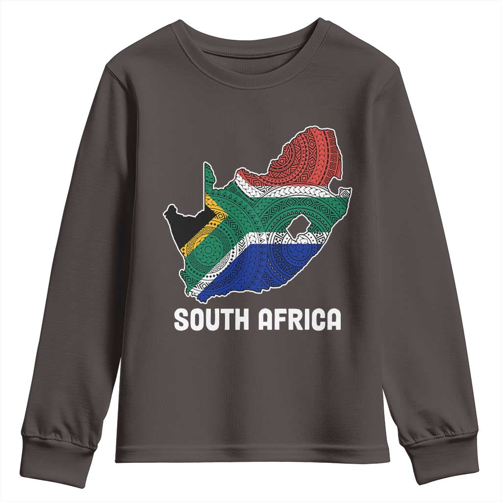 South Africa Pride Youth Sweatshirt South African Flag Map TS02