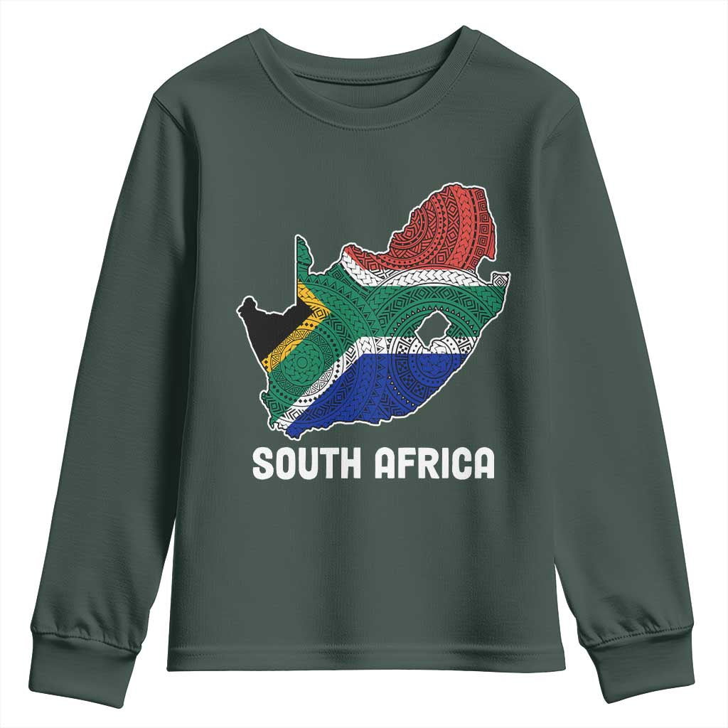 South Africa Pride Youth Sweatshirt South African Flag Map TS02