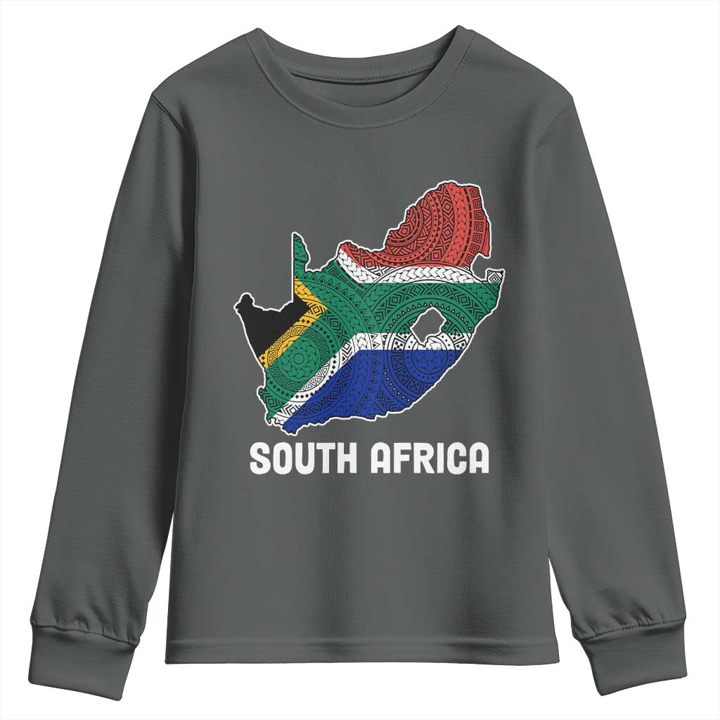 South Africa Pride Youth Sweatshirt South African Flag Map TS02
