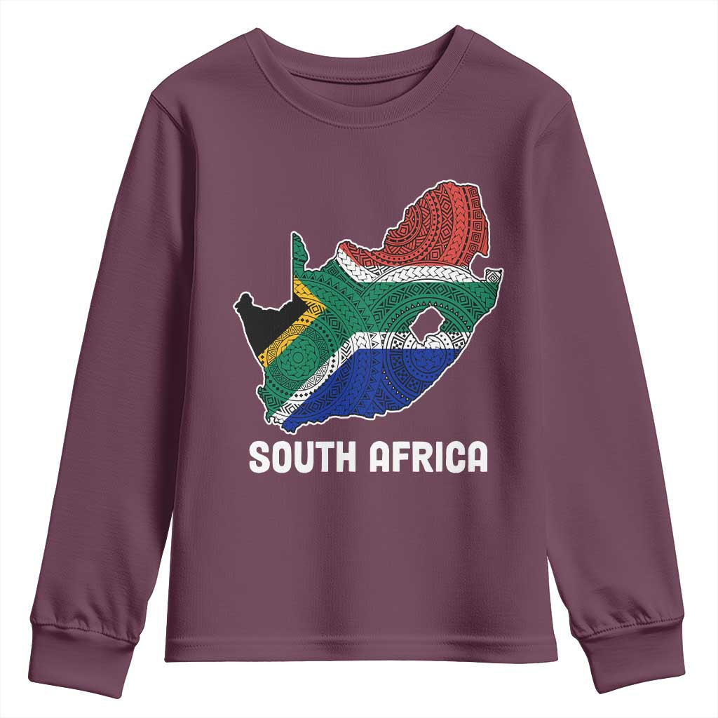 South Africa Pride Youth Sweatshirt South African Flag Map TS02
