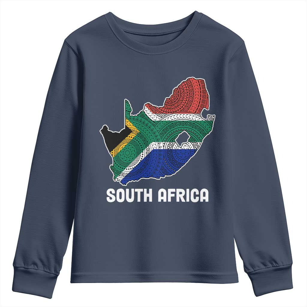 South Africa Pride Youth Sweatshirt South African Flag Map TS02