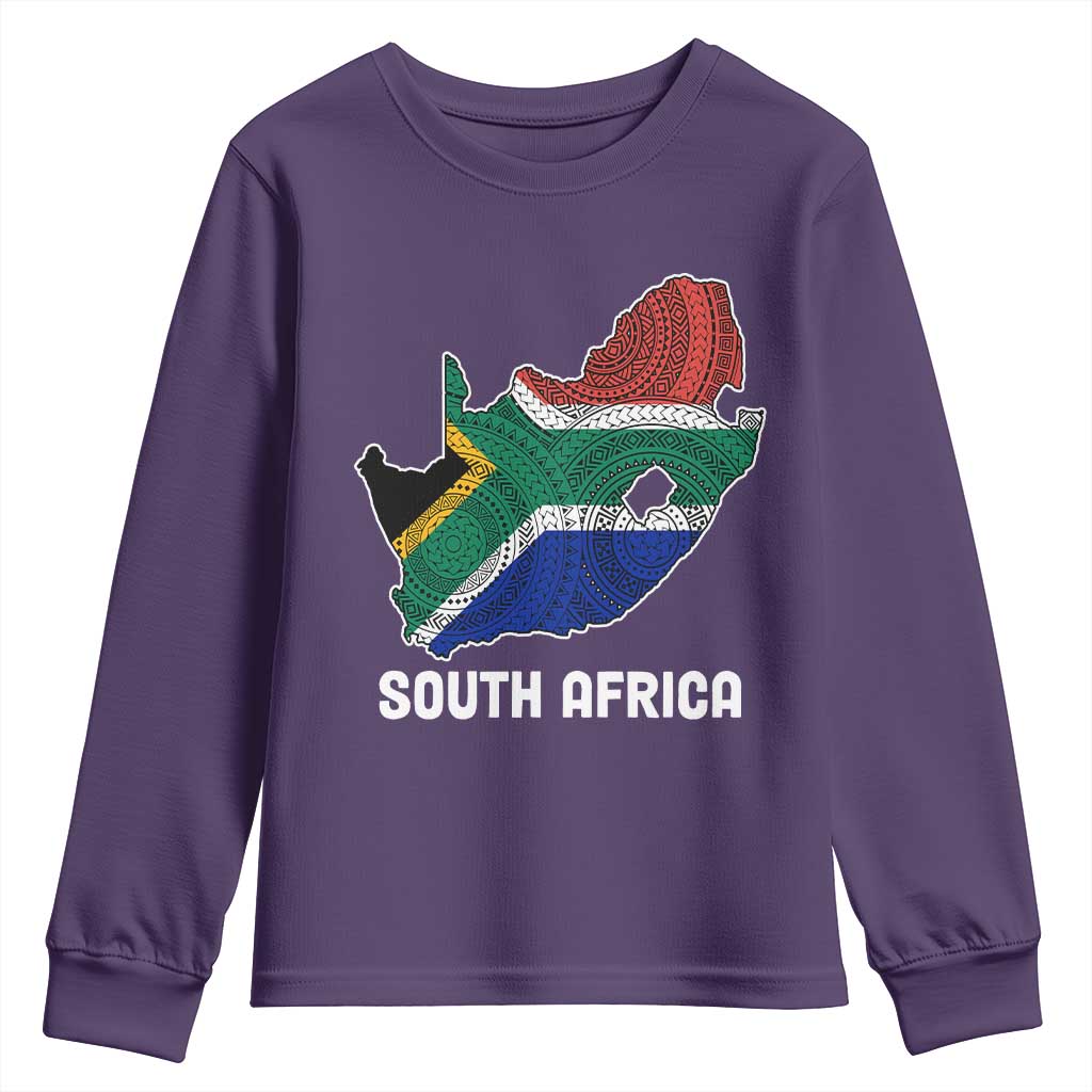 South Africa Pride Youth Sweatshirt South African Flag Map TS02