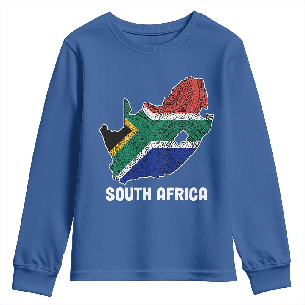 South Africa Pride Youth Sweatshirt South African Flag Map TS02
