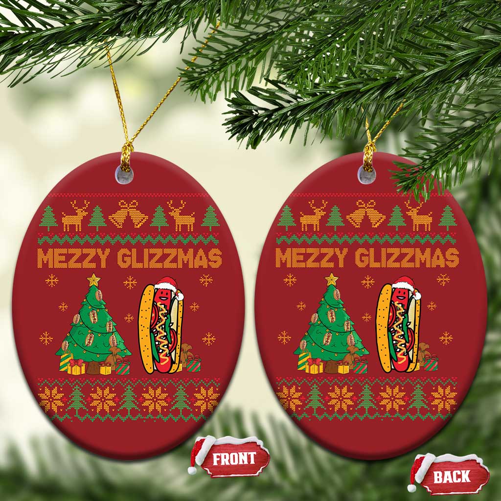 Merry Glizzmas Christmas Ornament Funny Hotdog Xmas Tree Hot Ugly Christmas TS02
