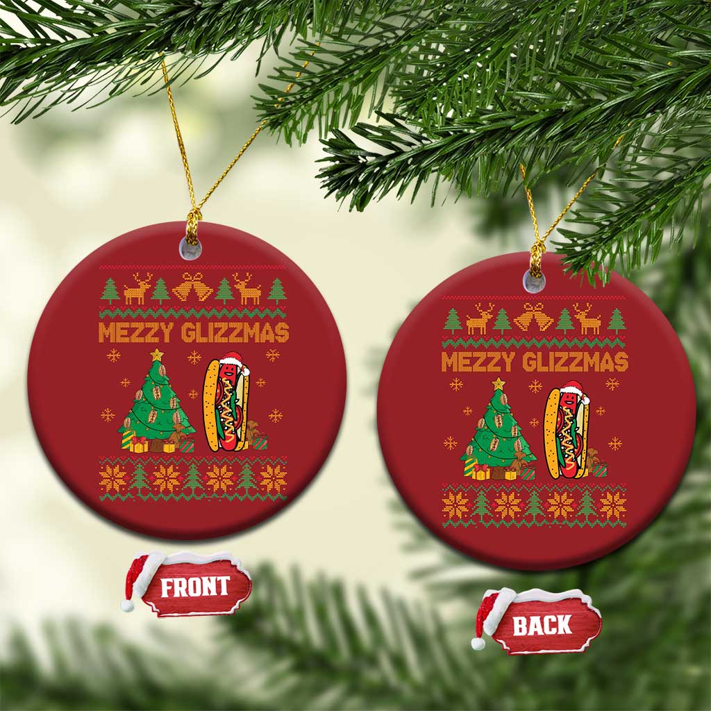 Merry Glizzmas Christmas Ornament Funny Hotdog Xmas Tree Hot Ugly Christmas TS02