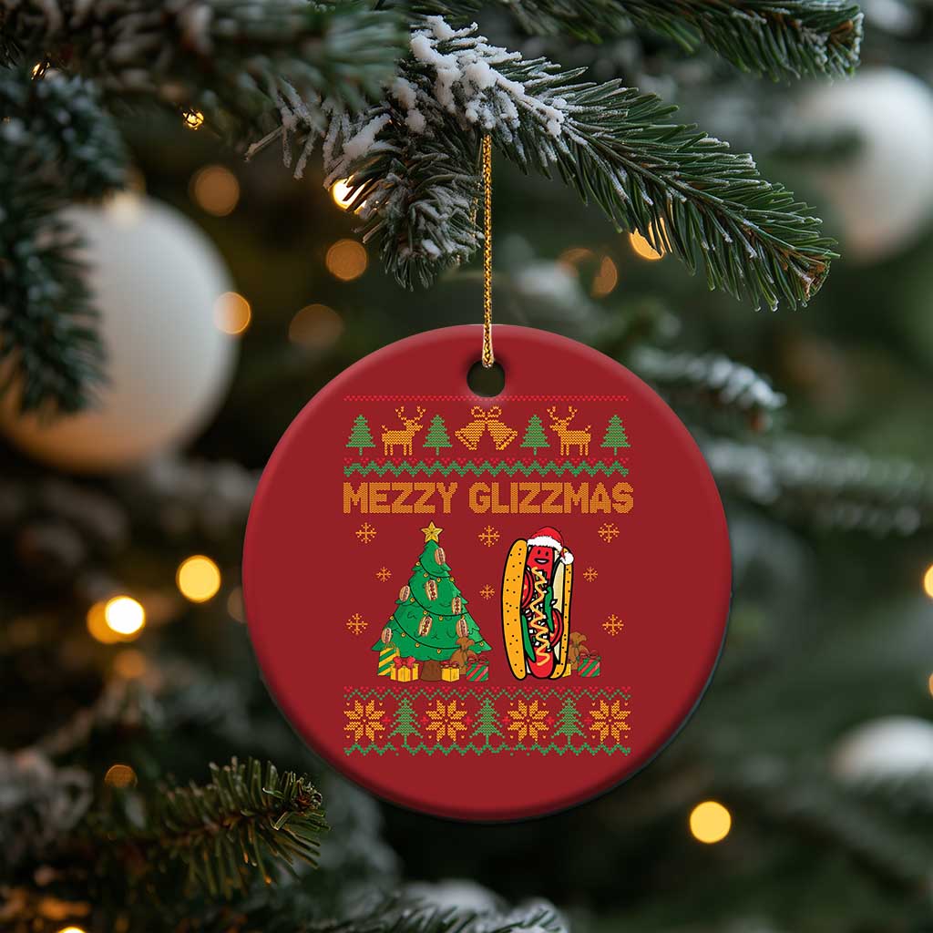 Merry Glizzmas Christmas Ornament Funny Hotdog Xmas Tree Hot Ugly Christmas TS02