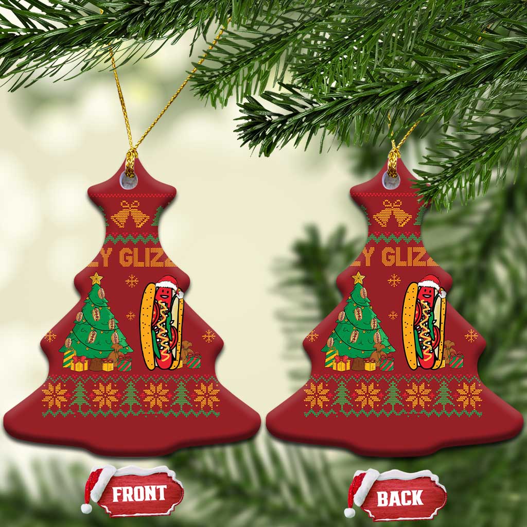 Merry Glizzmas Christmas Ornament Funny Hotdog Xmas Tree Hot Ugly Christmas TS02