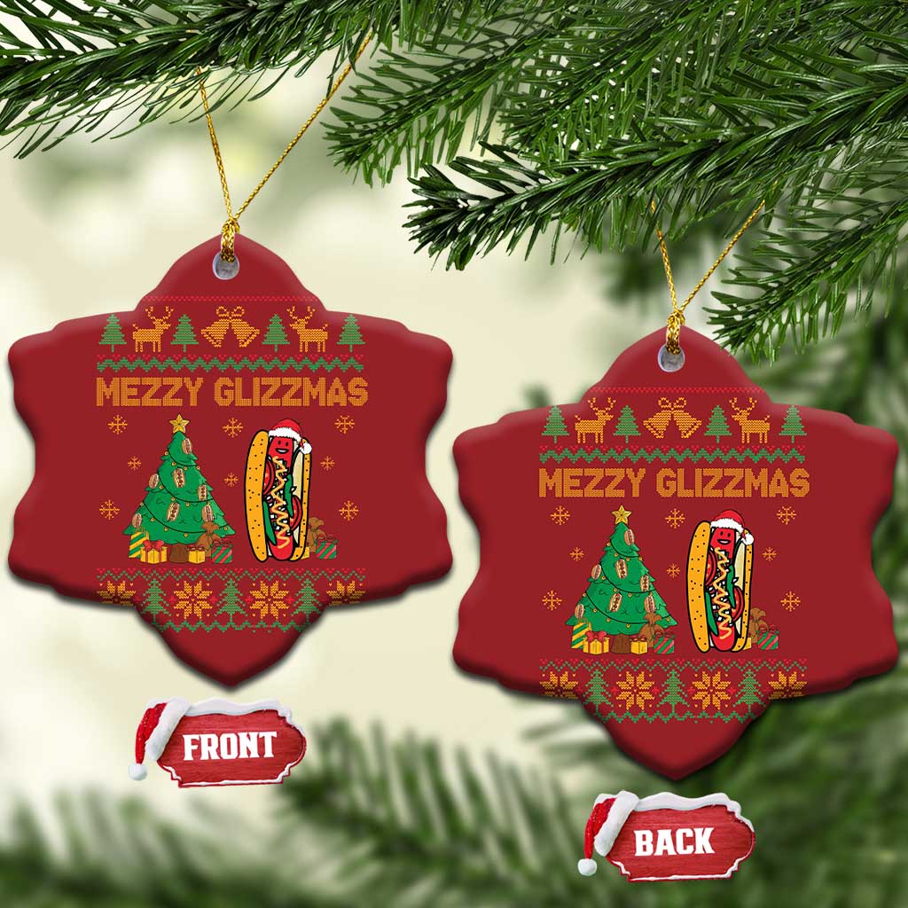 Merry Glizzmas Christmas Ornament Funny Hotdog Xmas Tree Hot Ugly Christmas TS02