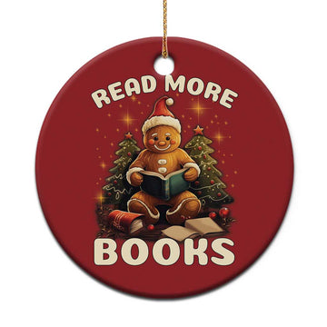 Reading Gingerbread Christmas Ornament Read More Books Funny Christmas Teacher Student Book Lovers TS02