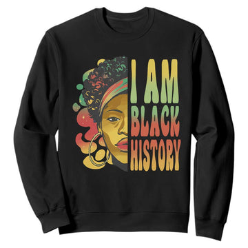I Am Black History Sweatshirt Afro Black Woman African American Pride TS02