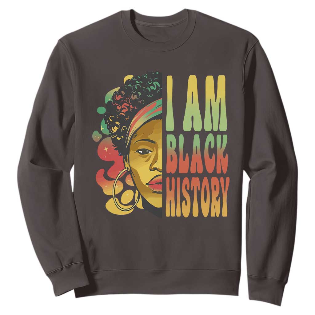 I Am Black History Sweatshirt Afro Black Woman African American Pride TS02