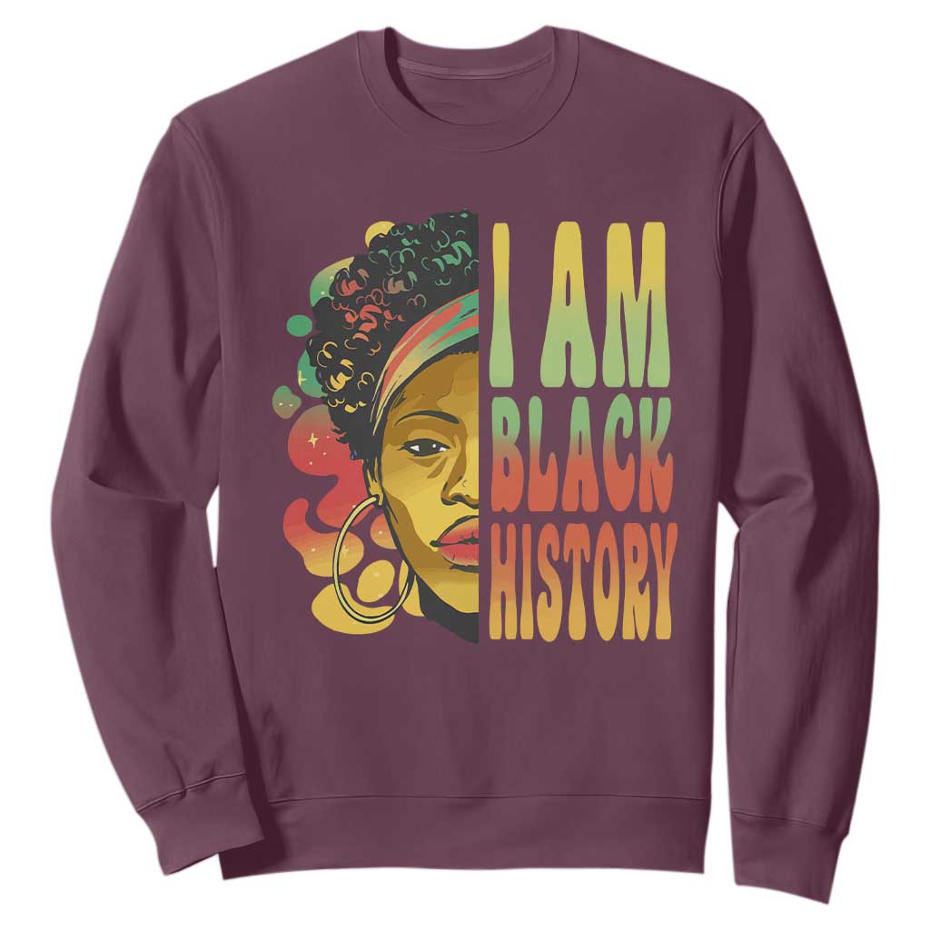 I Am Black History Sweatshirt Afro Black Woman African American Pride TS02