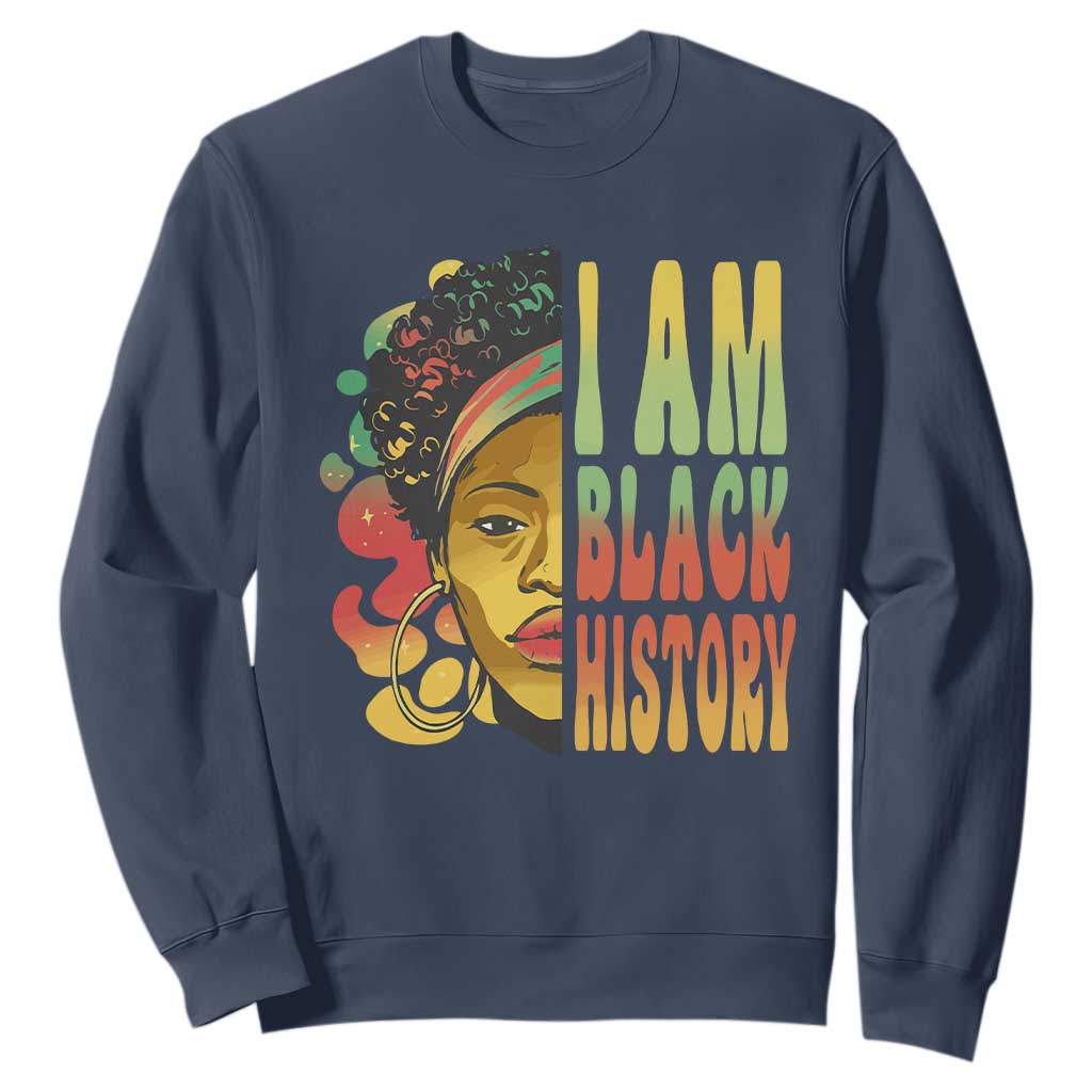 I Am Black History Sweatshirt Afro Black Woman African American Pride TS02